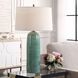 Andale 30.25 inch 150 watt Crackled Teal Ceramic and Plated Antique Brass Table Lamp Portable Light