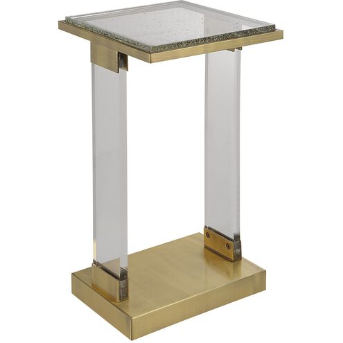 Muse 25 X 14 inch Antique Brushed Brass and Clear Acrylic Accent Table