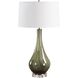 Marist 31 inch 150 watt White and Clear Crystal and Antique Brass Table Lamp Portable Light