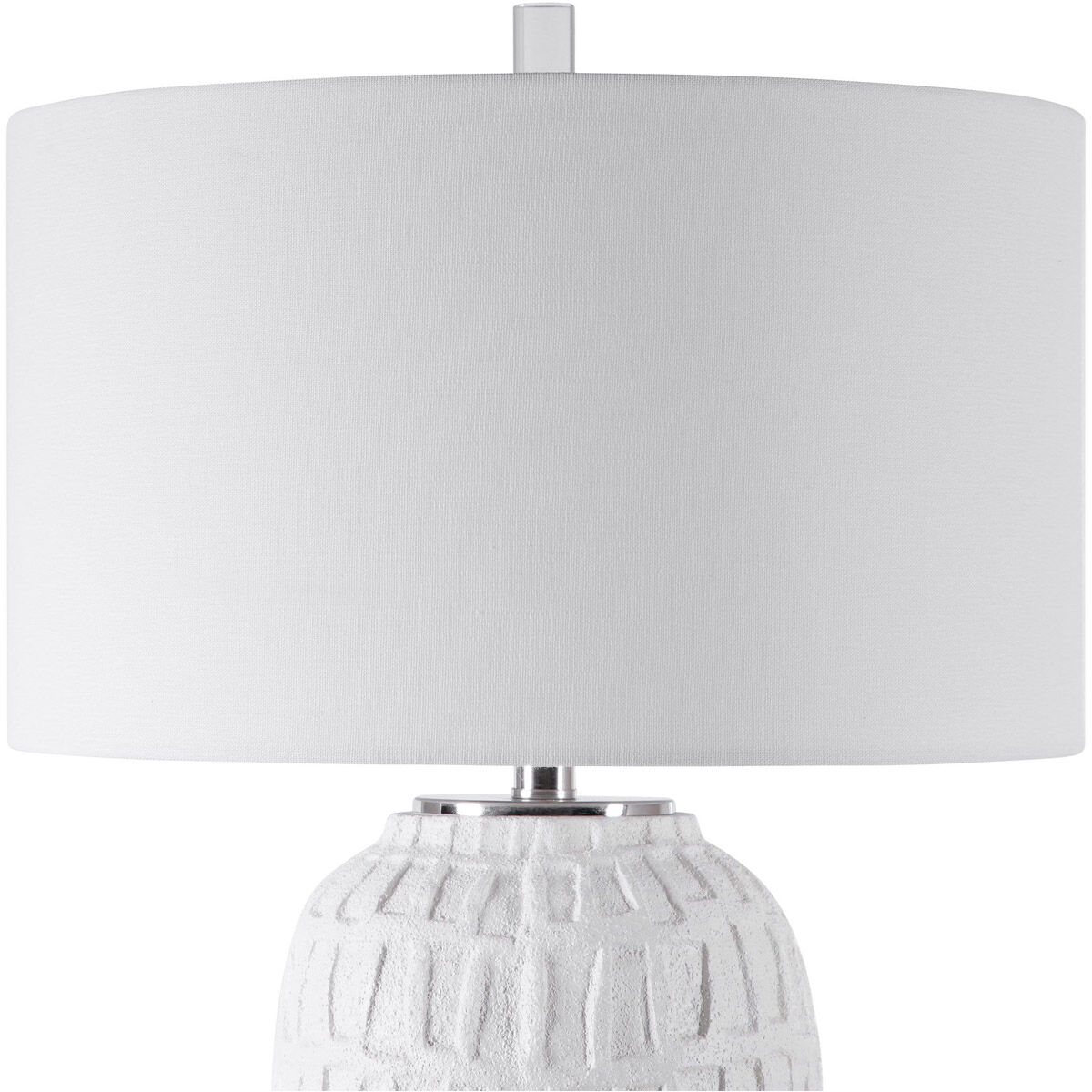 Caelina 27 inch 150 watt Textured White Table Lamp Portable Light