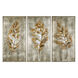 Champagne Leaves 41 X 21 inch Paintings, Hand Painted, Set of 3