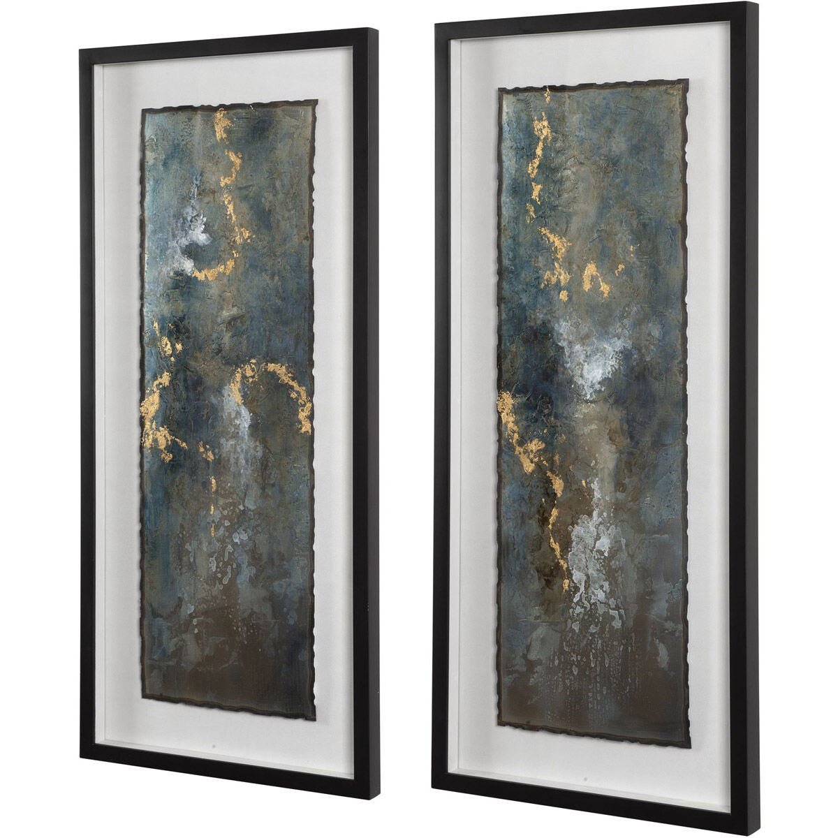 Glimmering Agate 43.5 X 19.5 inch Abstract Prints, Set of 2