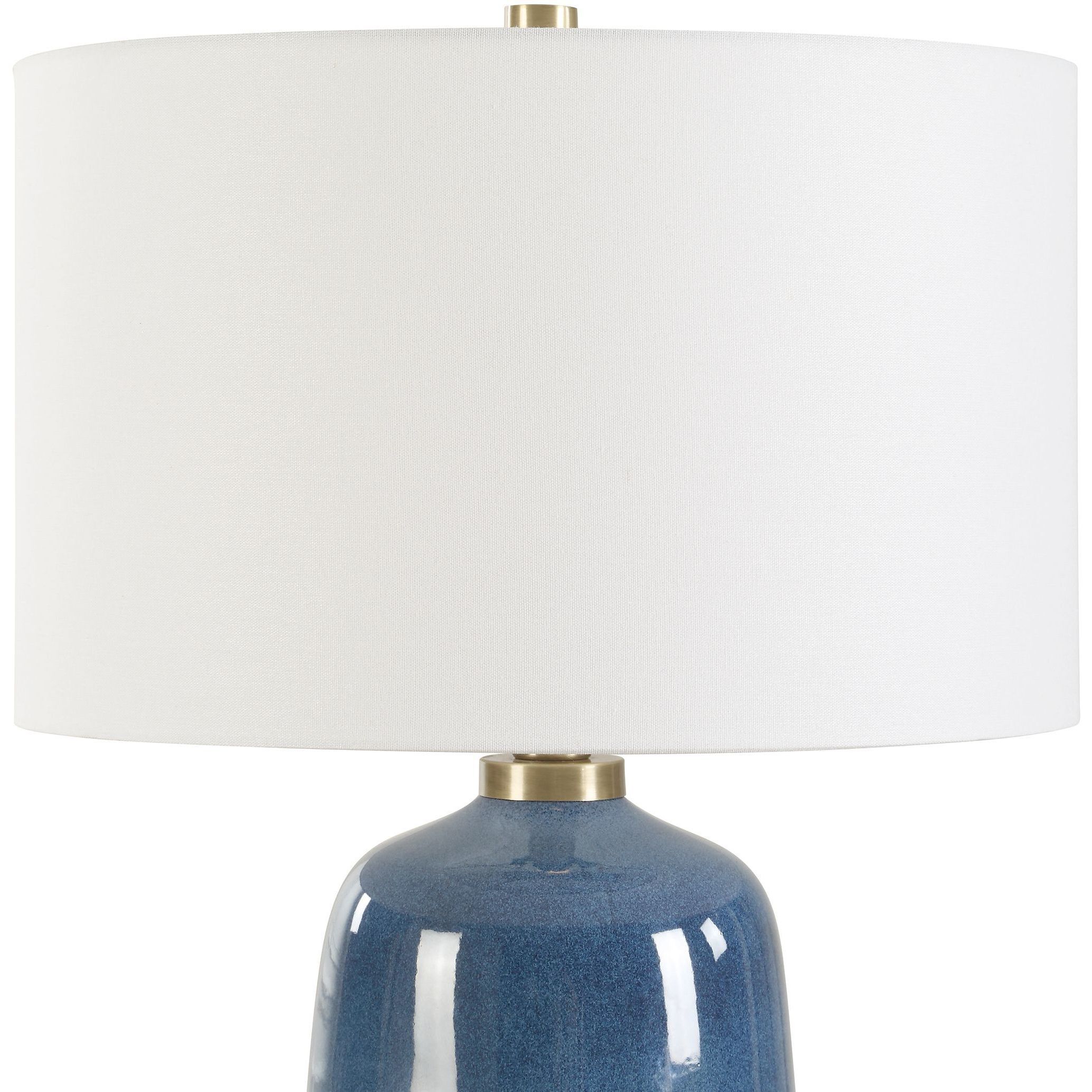 Brae 31.5 inch 150.00 watt Deep Blue Glaze and Brass Table Lamp Portable Light