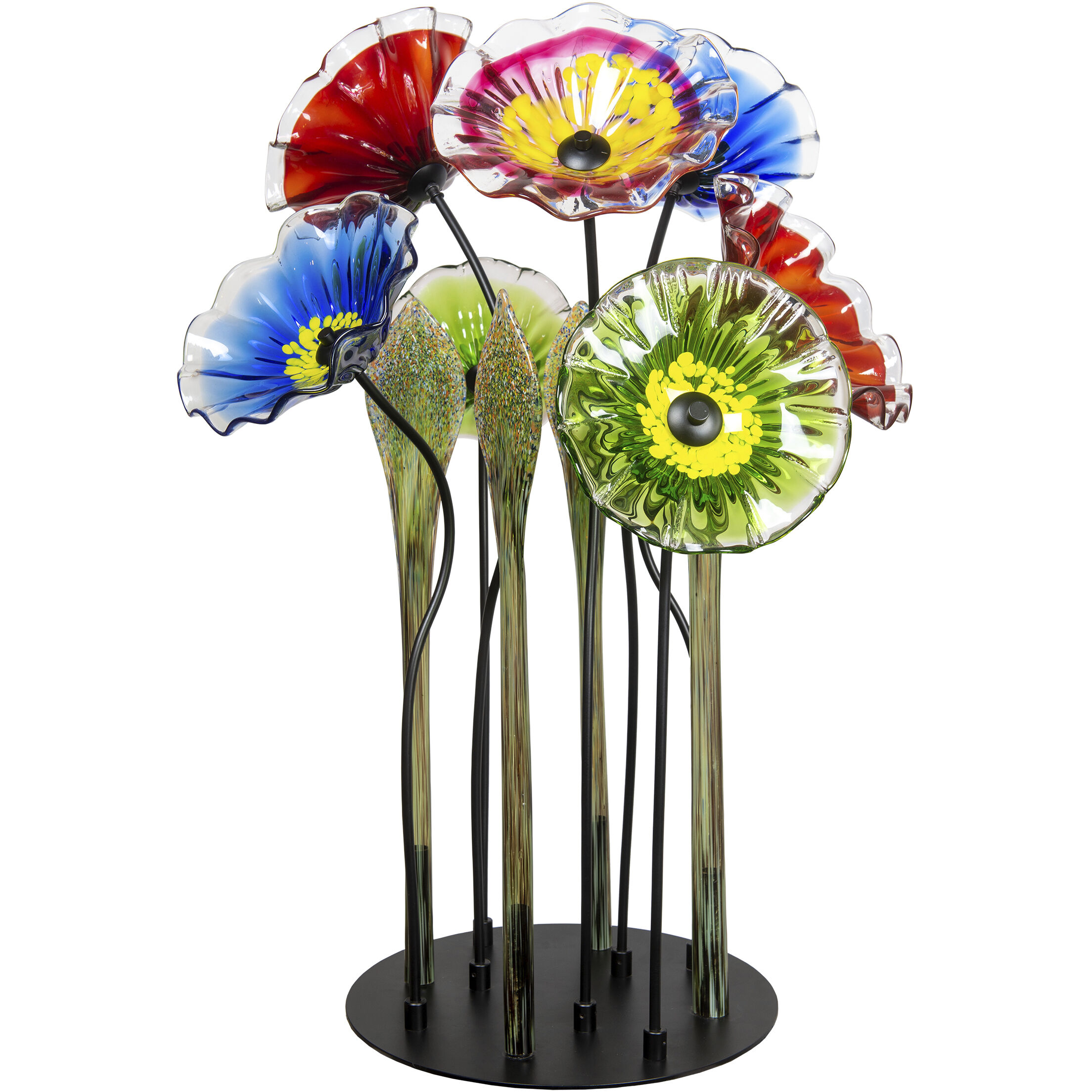 7-Plate Multi Art Glass Sculpture