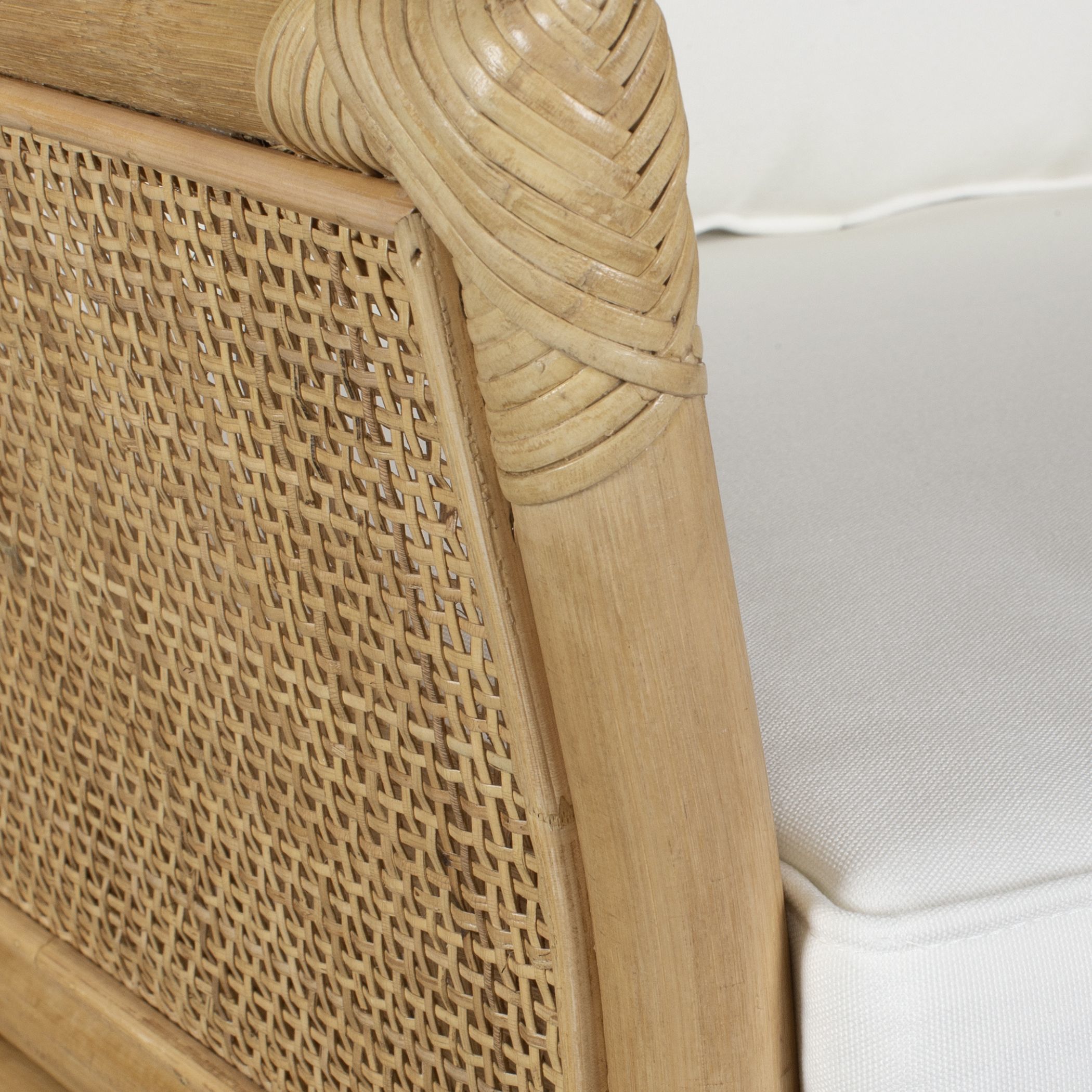 Pacific 39.5 inch White and Natural Rattan Counter Stool