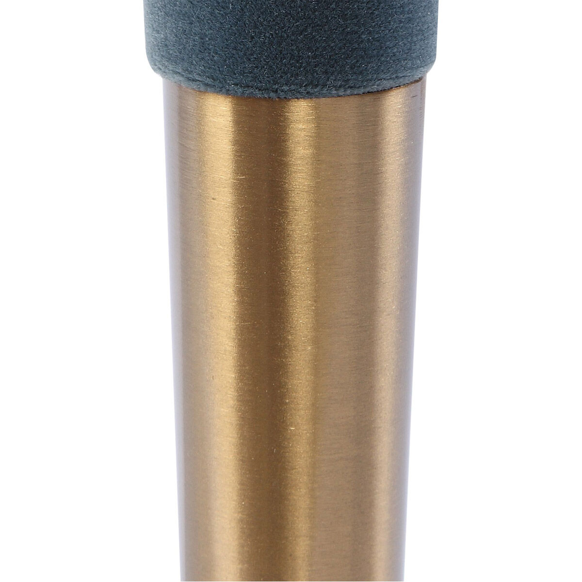 Brie Slate Blue Velvet and Brushed Brass Armless Chairs, Set of 2