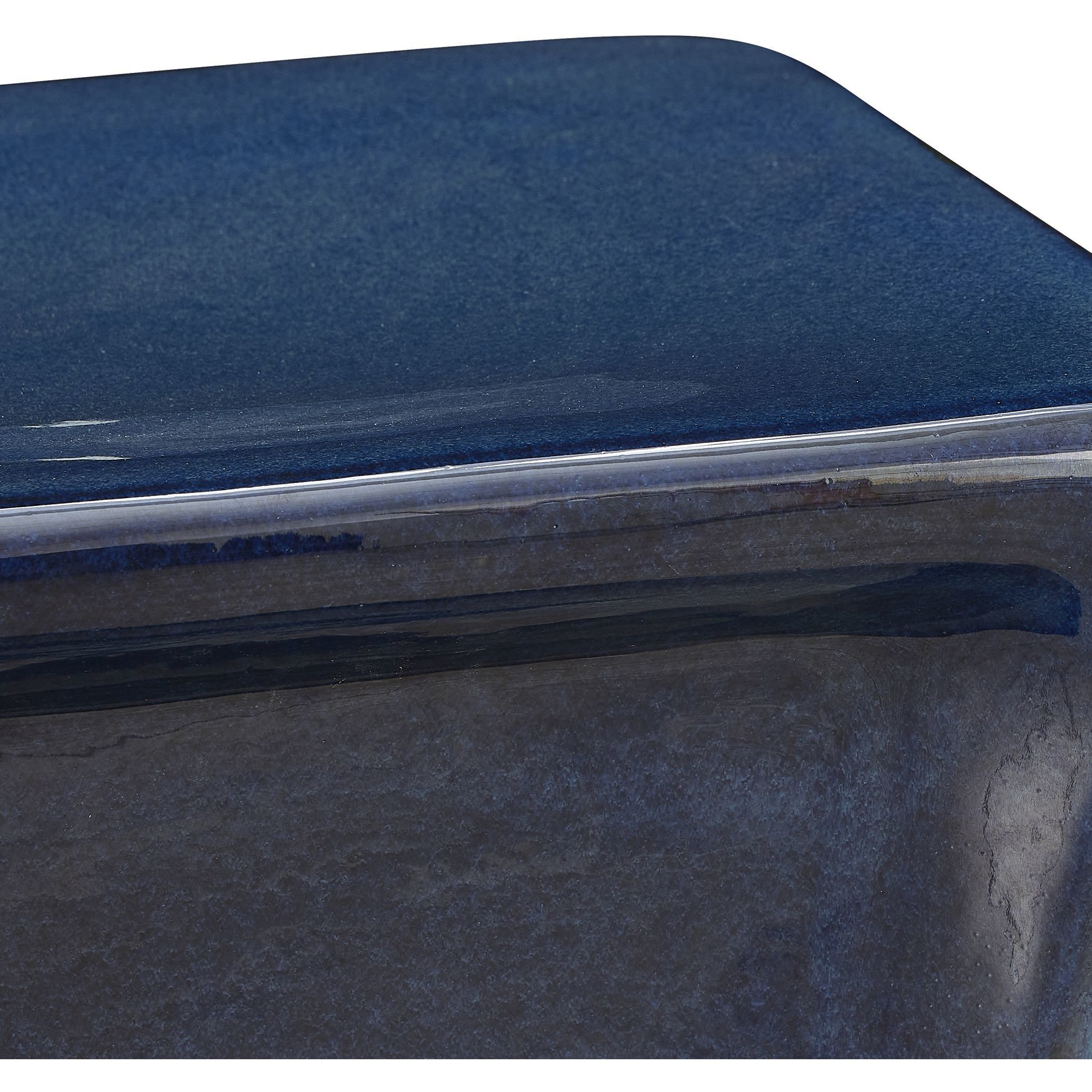 Kaz 18.25 inch Blue Glaze Garden Stool