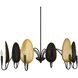 Warwick 6 Light 41.5 inch Black and Gold Textured Chandelier Ceiling Light