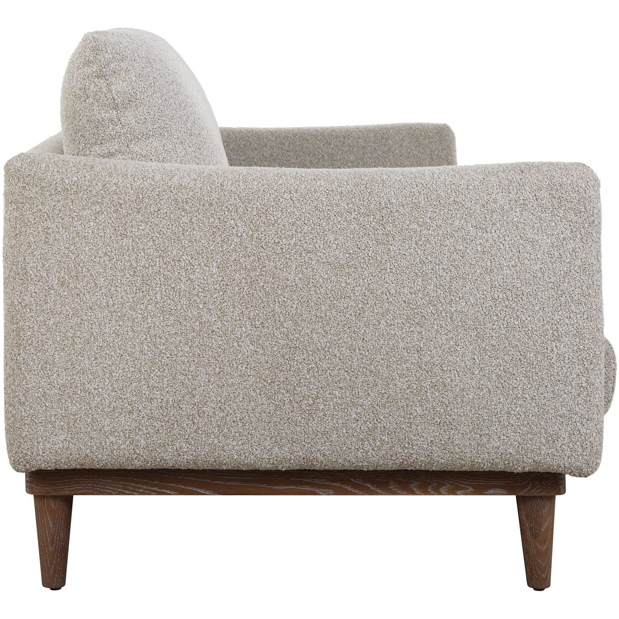 Freefall Beige Polyester and Walnut with Gray Ceruse Sofa
