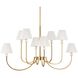 Poppins 8 Light 45 inch Warm Brass Chandelier Ceiling Light