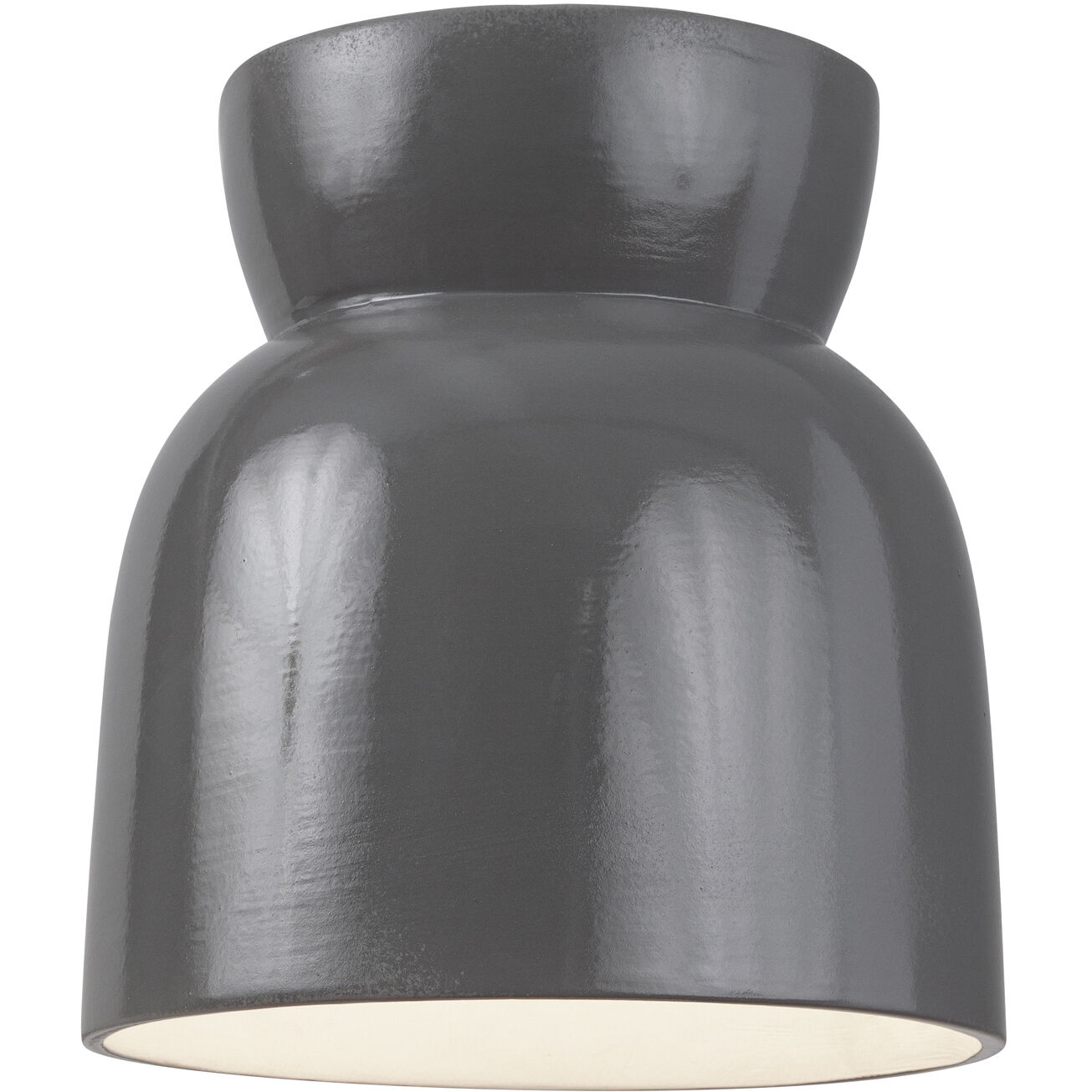Radiance Collection 1 Light 7.5 inch Gloss Grey Flush Mount Ceiling Light