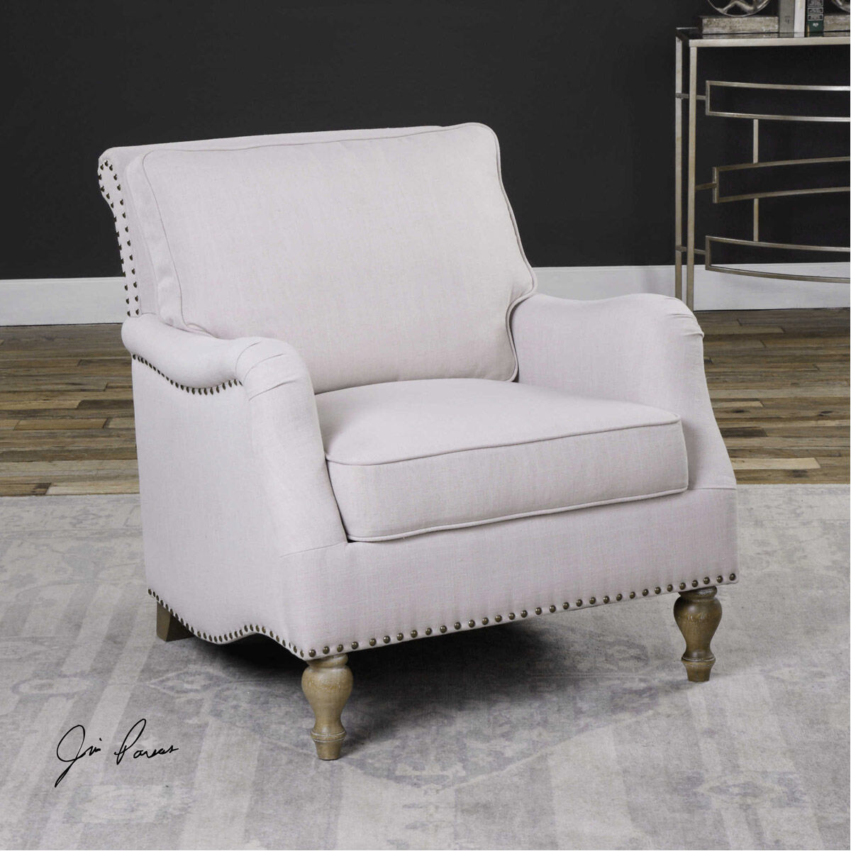 Armstead Antique White Armchair