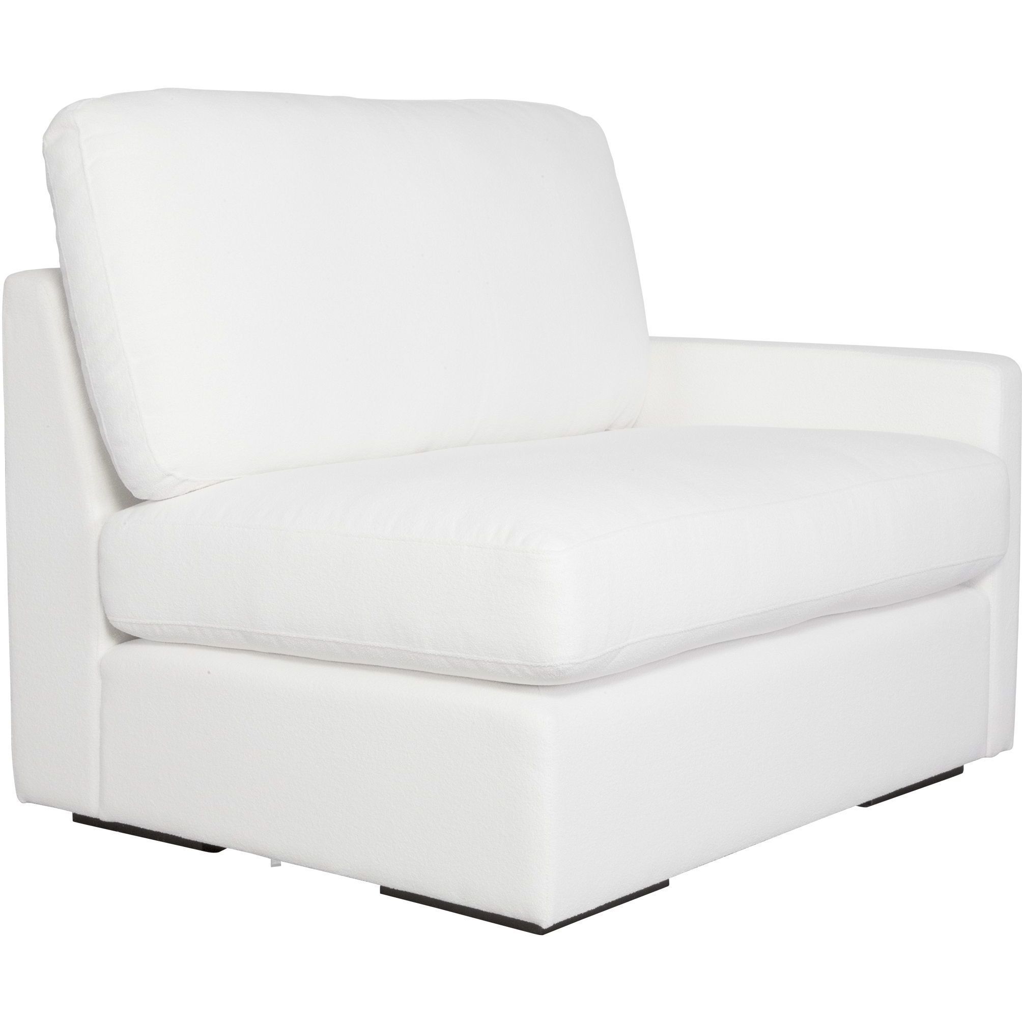 Refuge Arctic White Polyester Sofa, Right Arm Facing