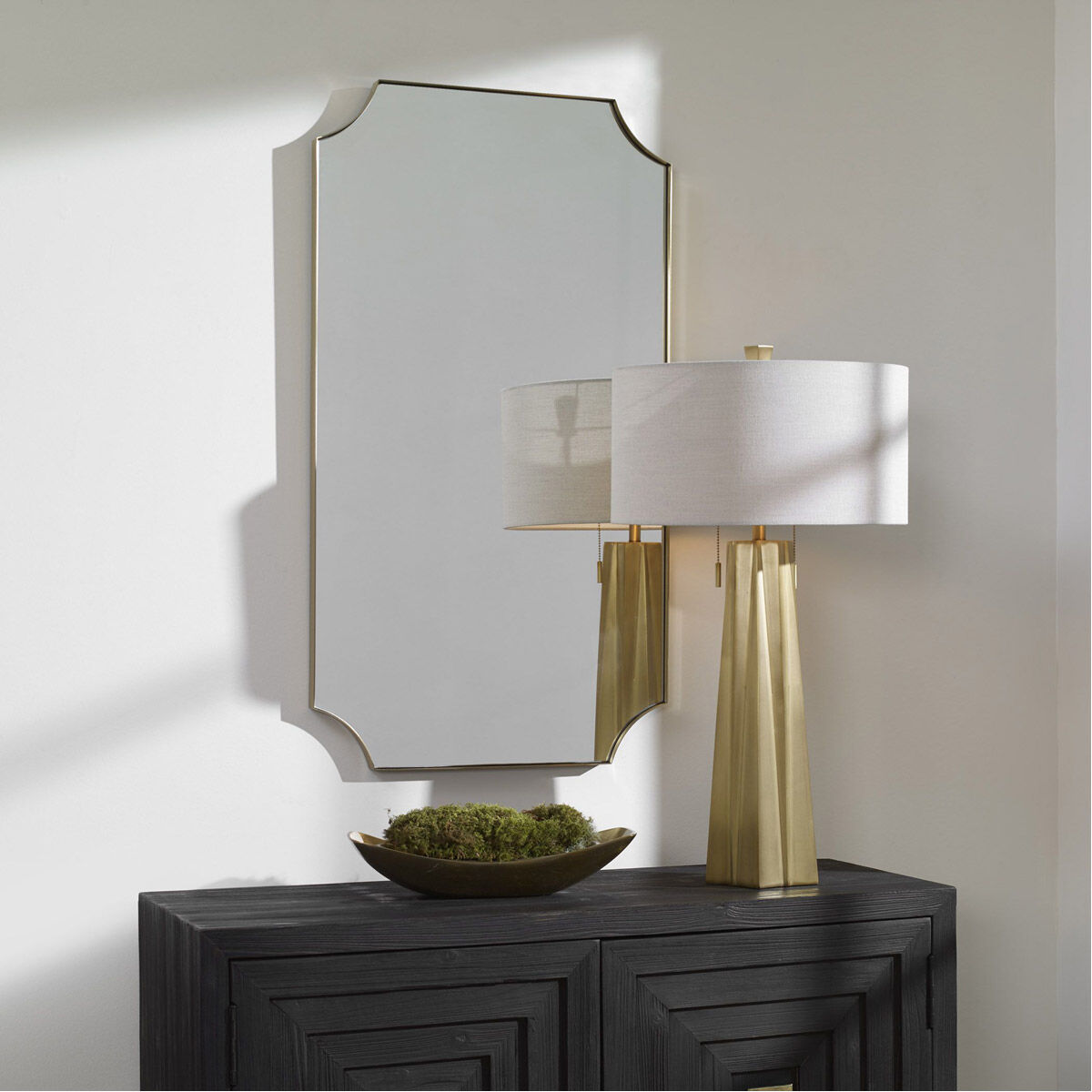 Lennox 40 X 22 inch Brass Wall Mirror