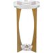 Kolkata 24 X 13.75 inch White Stone and Brass Accent Table