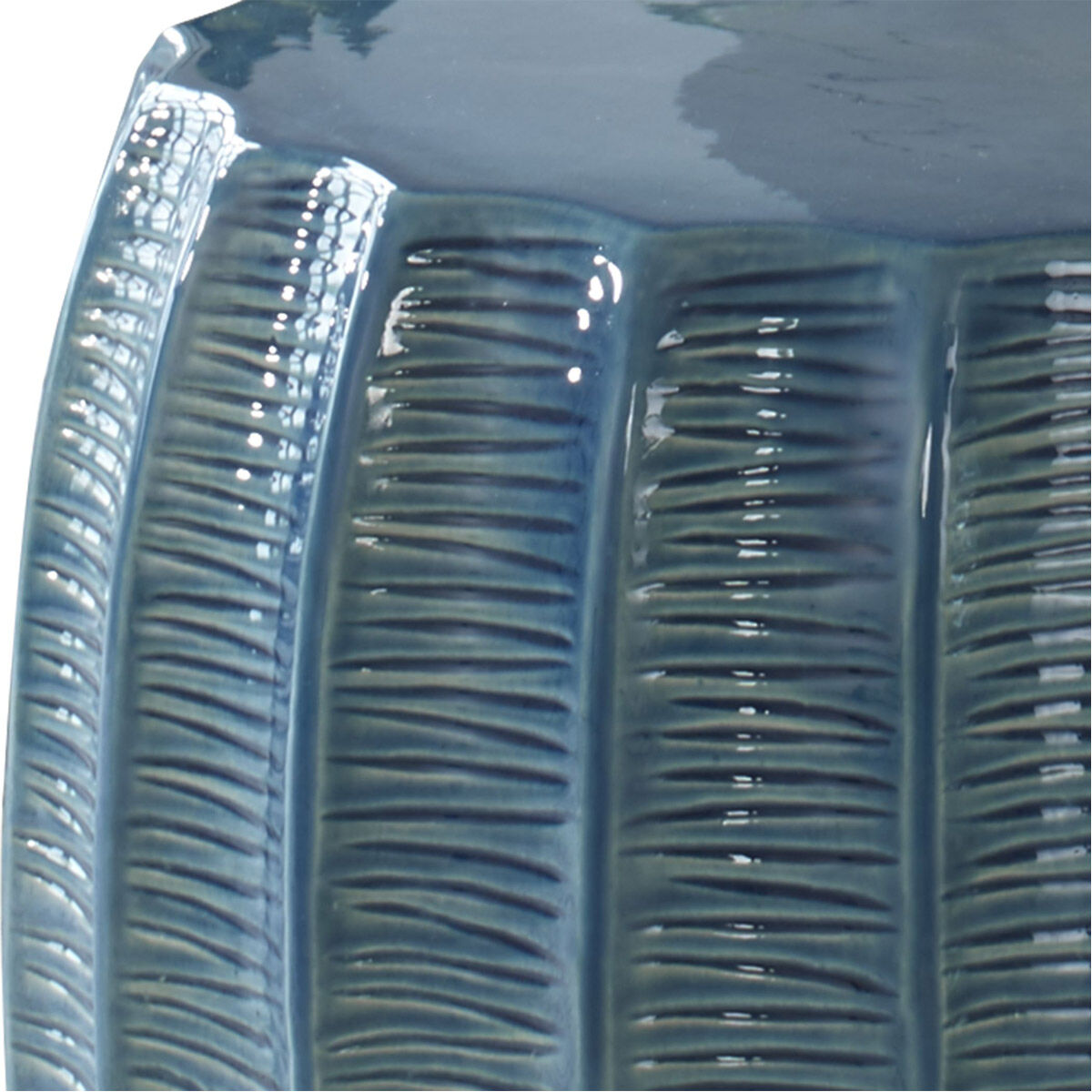 Harbor 17 inch Aqua Blue Glaze Garden Stool