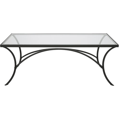 Alayna 48 X 18 inch Satin Black and Clear Glass Coffee Table