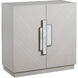 Viela Soft Gray with White Marble and Brushed Silver 2 Door Cabinet