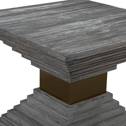 Andes 22 X 18 inch Medium Gray and Black Nickel Accent Table
