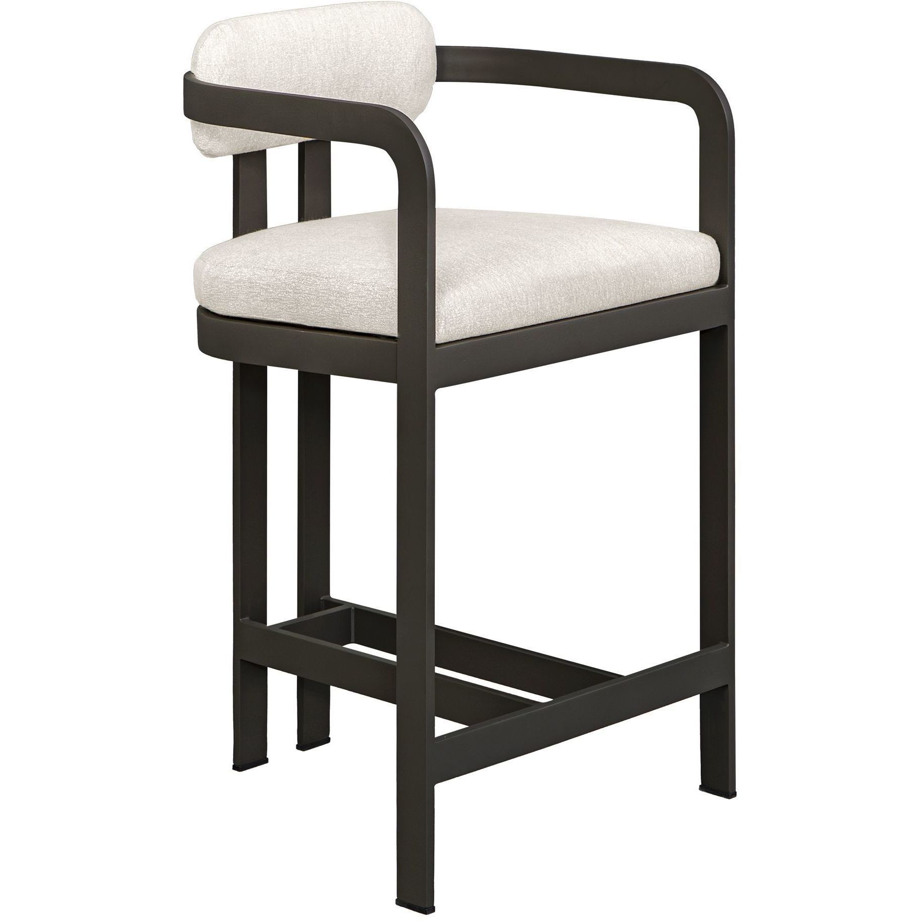 Kalmar 36.2 inch Java Black and Warm White Outdoor Counter Stool