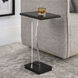 Angle 22.75 X 12.5 inch Black Mirror and Black Accent Table