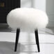 Wooly 18.5 inch White Sheepskin and Matte Black Accent Stool