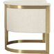 Bellina Brushed Gold and Driftwood Tan Boucle Barrel Chair