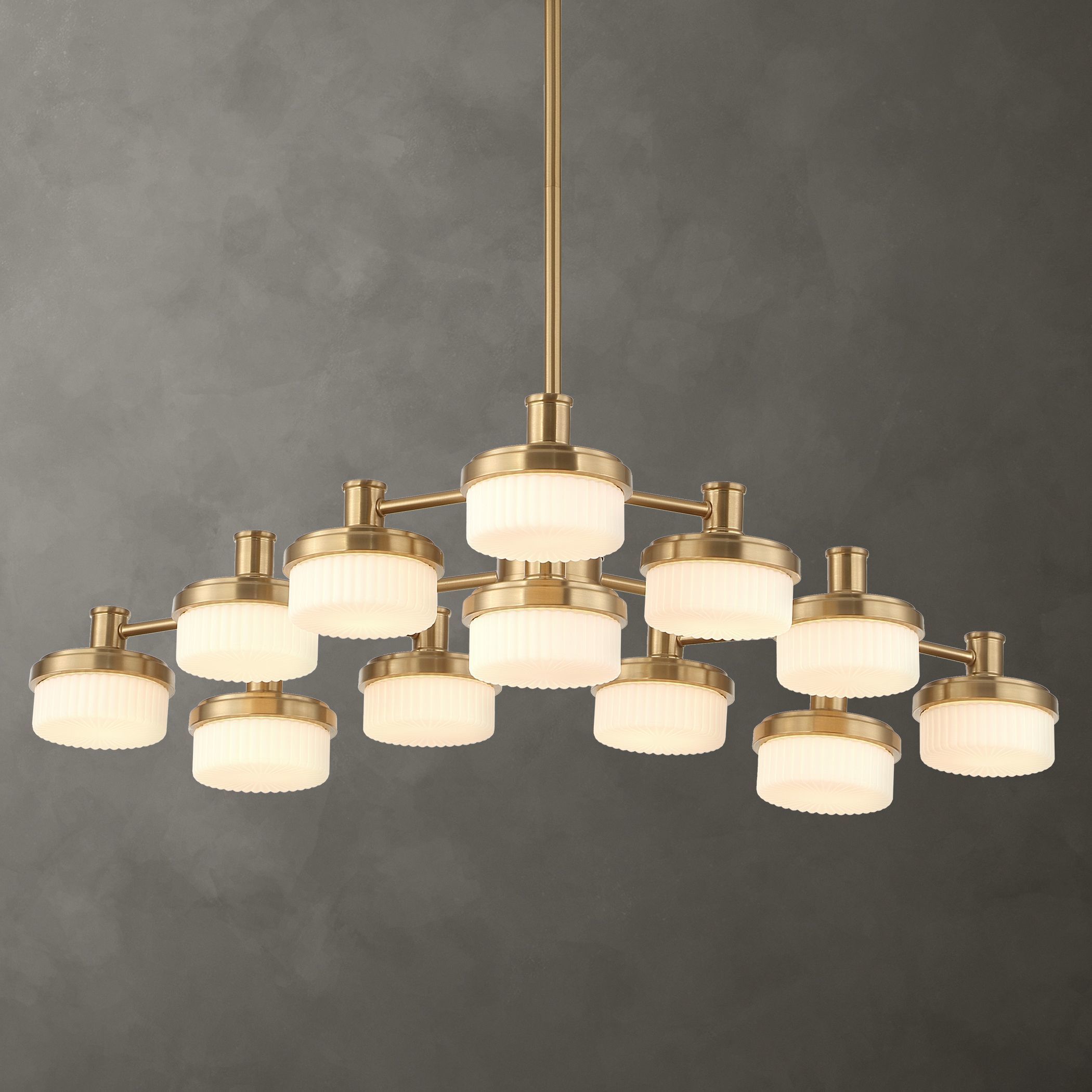 Wedge 12 Light 40.63 inch Warm Brass Chandelier Ceiling Light
