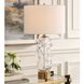 Aura 27.75 inch 150 watt Clear Glass and Brushed Brass Table Lamp Portable Light