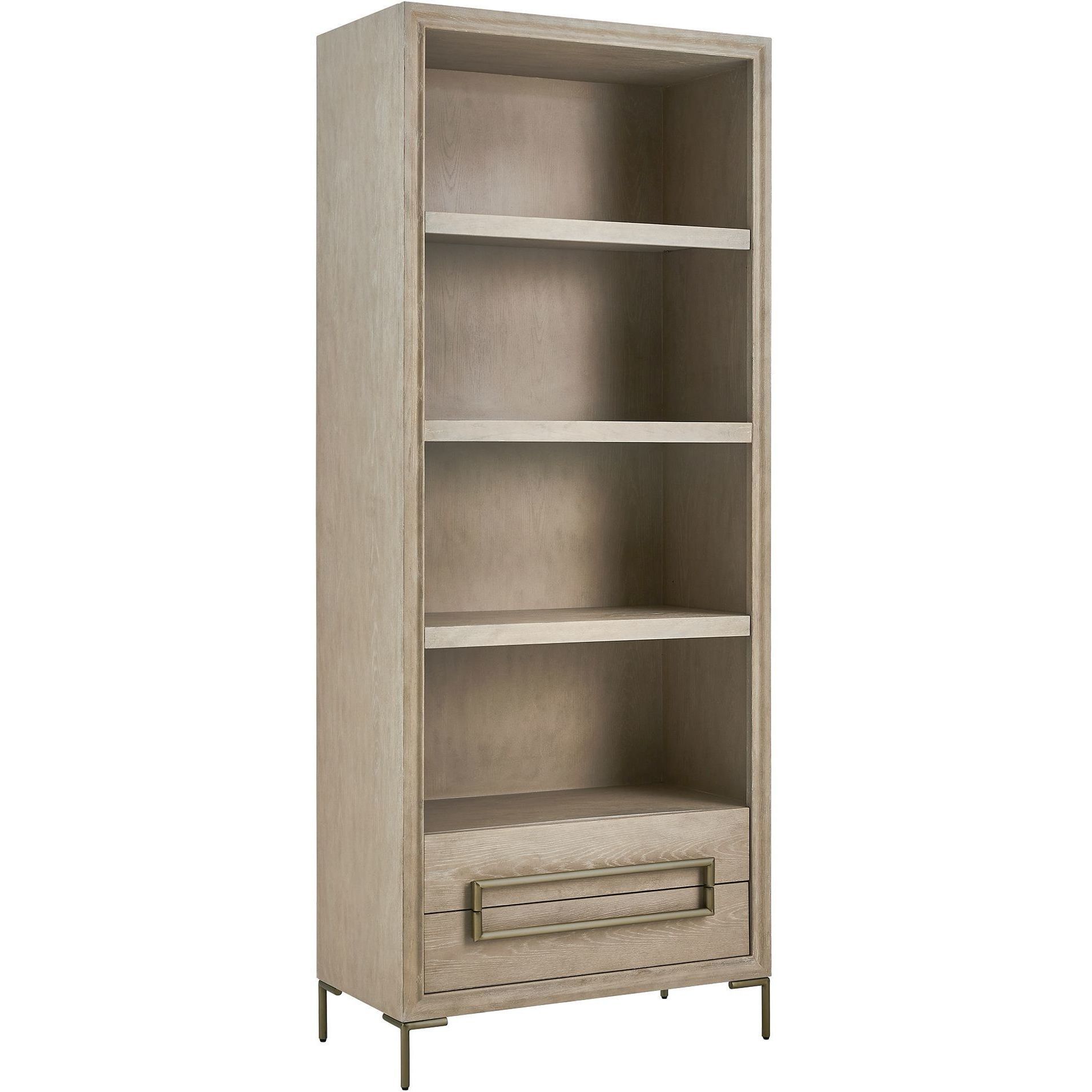 Alessia 88 X 36 inch Brushed Brass Etagere