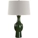 Tennille 31 inch 150 watt Deep Green Glaze and Antique Brass Table Lamp Portable Light