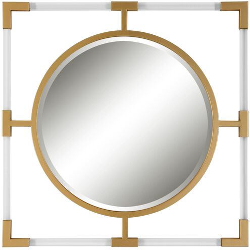 Uttermost 09884 Balkan 24 X 24 inch Metallic Gold Leaf and Clear Acrylic  Mirror