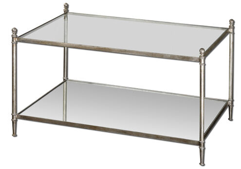 Gannon 36 X 22 inch Antiqued Silver Leaf Coffee Table
