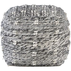Narol 18 inch Charcoal and Black with Soft White Pouf