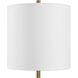 Molena 21.75 inch 100 watt Antique Brass and Pearly Stone Table Lamp Portable Light