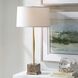 Booker 34.25 inch 150.00 watt Plated Antique Brass and Brown Marble Table Lamp Portable Light