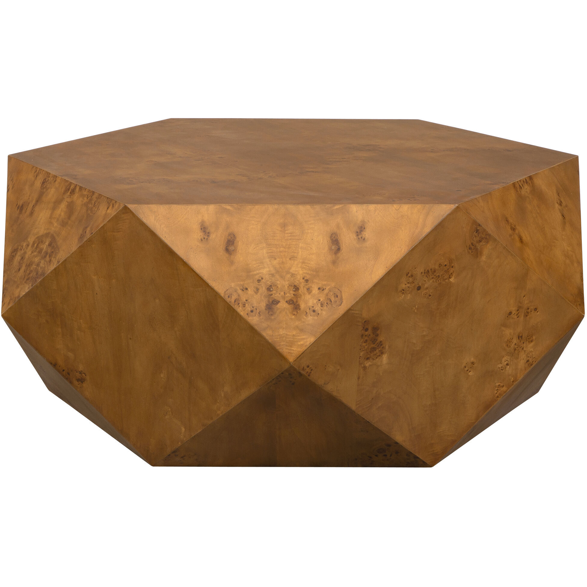 Hughes 40 X 16 inch Caramel-Toned Poplar Burl Veneer Coffee Table