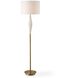 Quite The Buzz 65.5 inch 150.00 watt Textured White Ceramic and Antique Brass Floor Lamp Portable Light