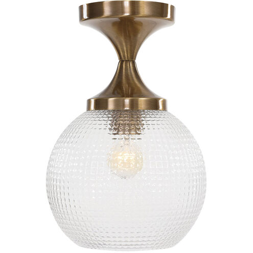 Bolla 1 Light 10 inch Aged Brass Semi Flush Mount Ceiling Light