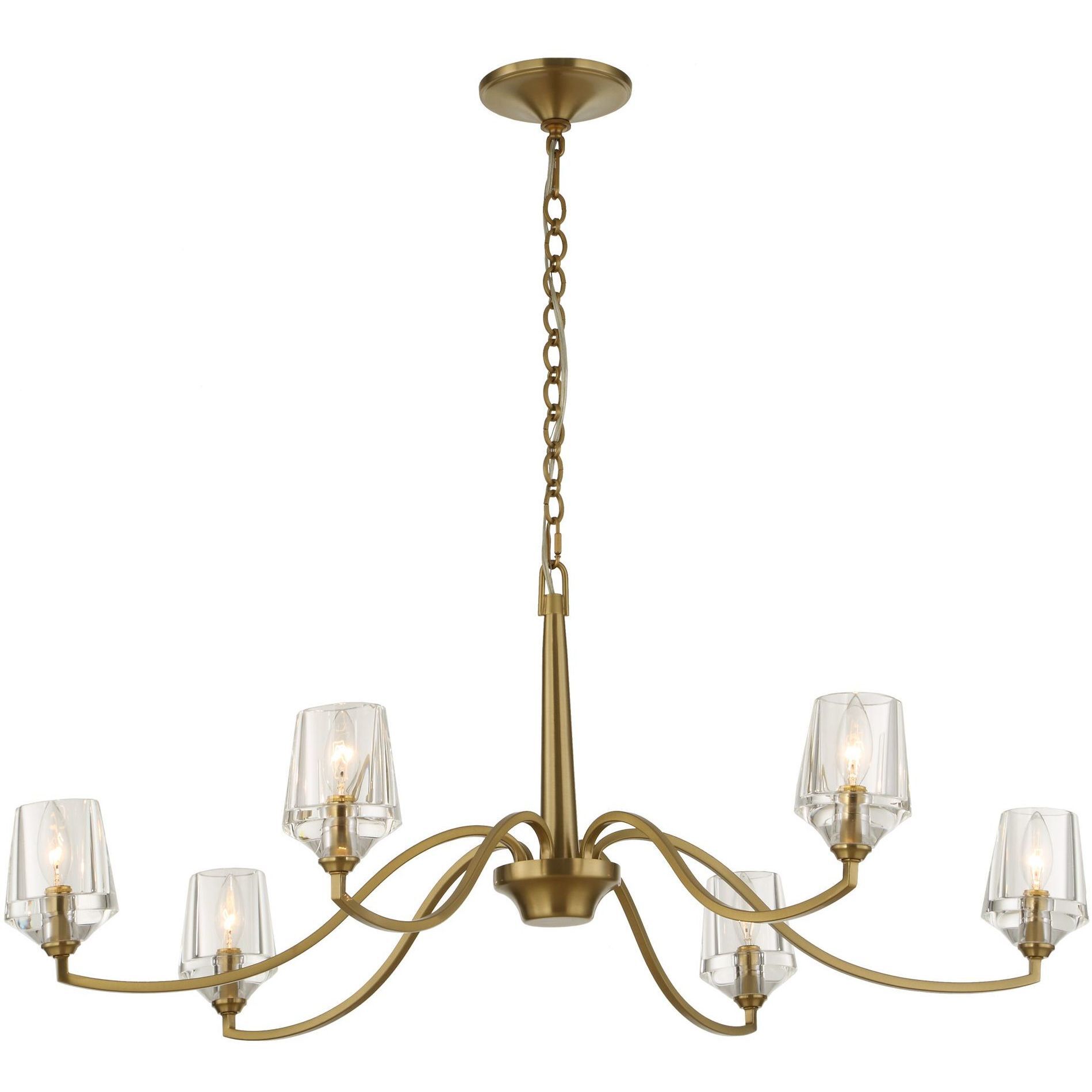 Barcelona 6 Light 40.25 inch Natural Brass Chandelier Ceiling Light