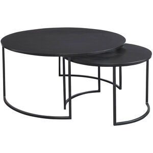 Barnette 35 X 17 inch Dark Oxidized Black and Aged Black Nesting Coffee Tables, Set of 2