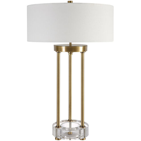 Pantheon 27 inch 60.00 watt Antique Brass and Crystal Table Lamp Portable Light