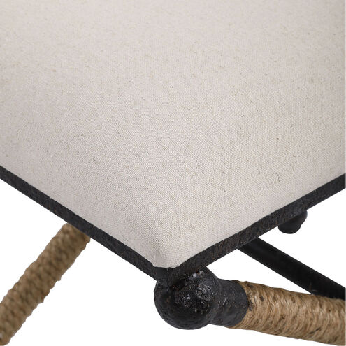 Firth Iron with Natural Fiber Rope and Neutral Oatmeal Bench