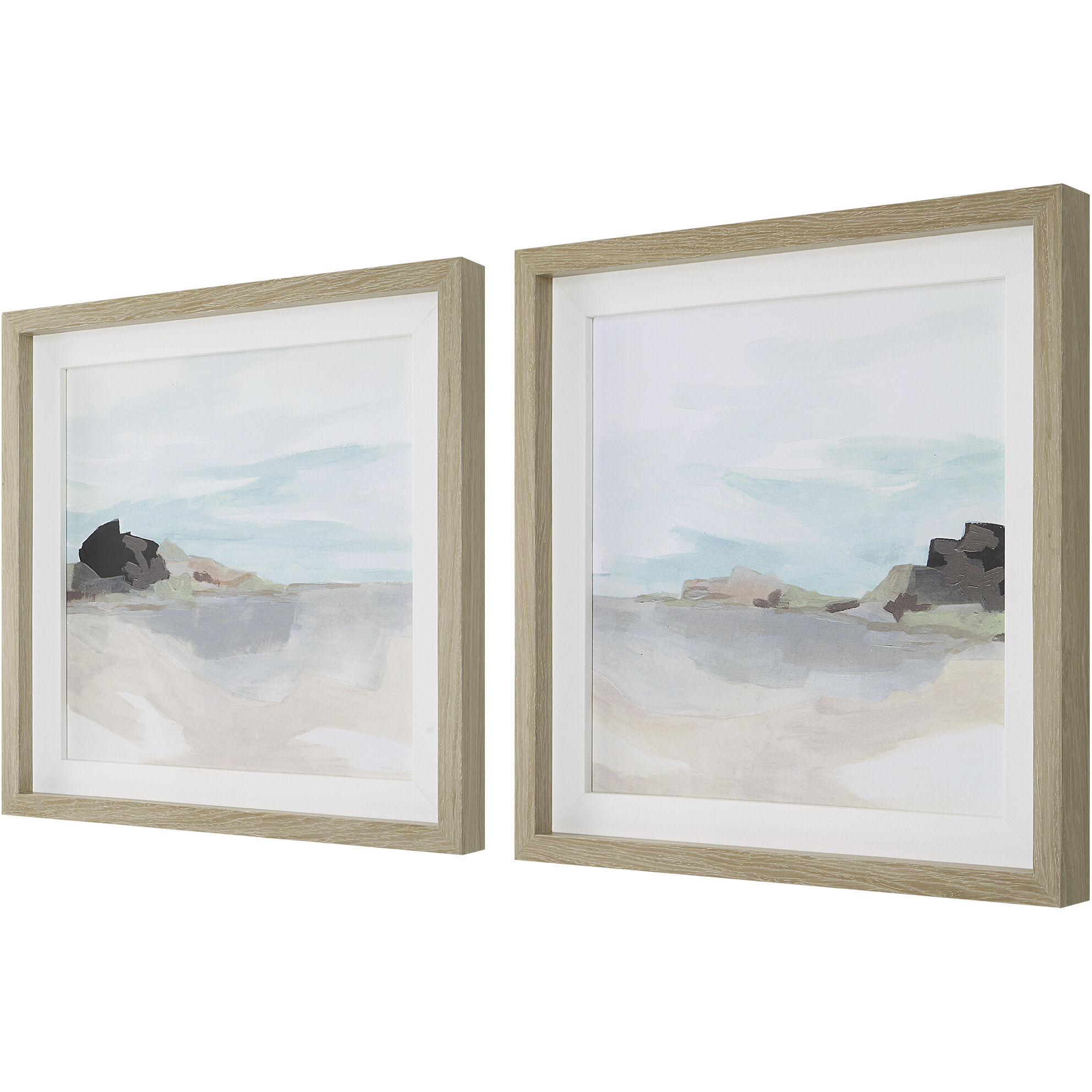 Glacial Coast 23 X 23 inch Framed Prints, Set of 2