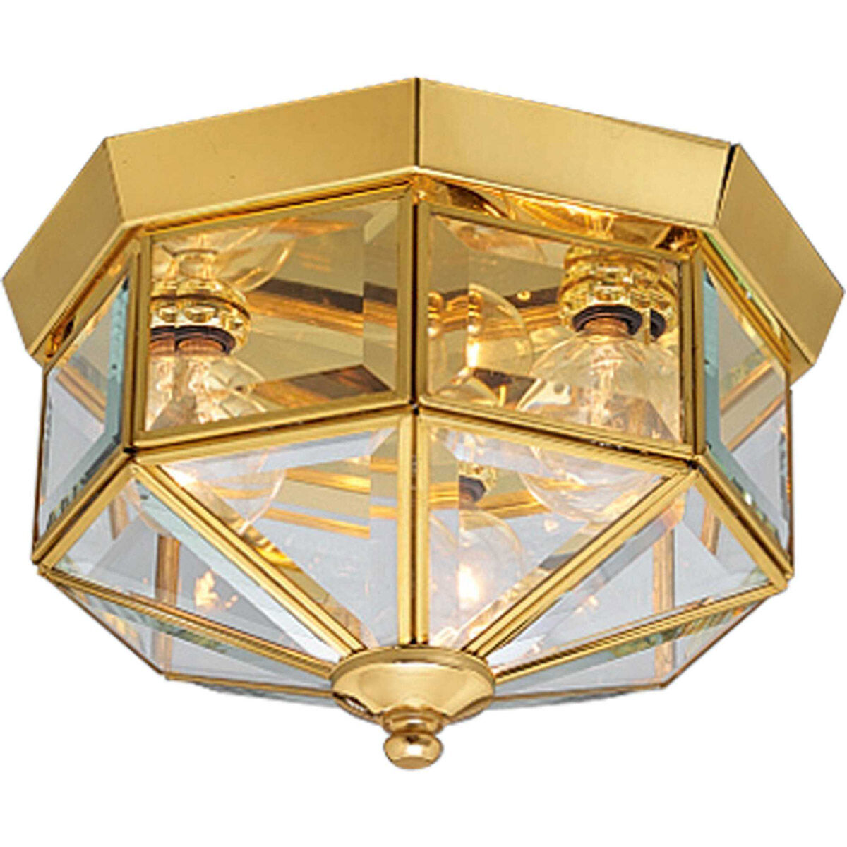 Petronella 3 Light 9.75 inch Polished Brass Flush Mount Ceiling Light