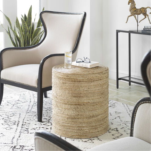 Rora 22 X 20 inch Natural Woven Banana Accent Table, Round