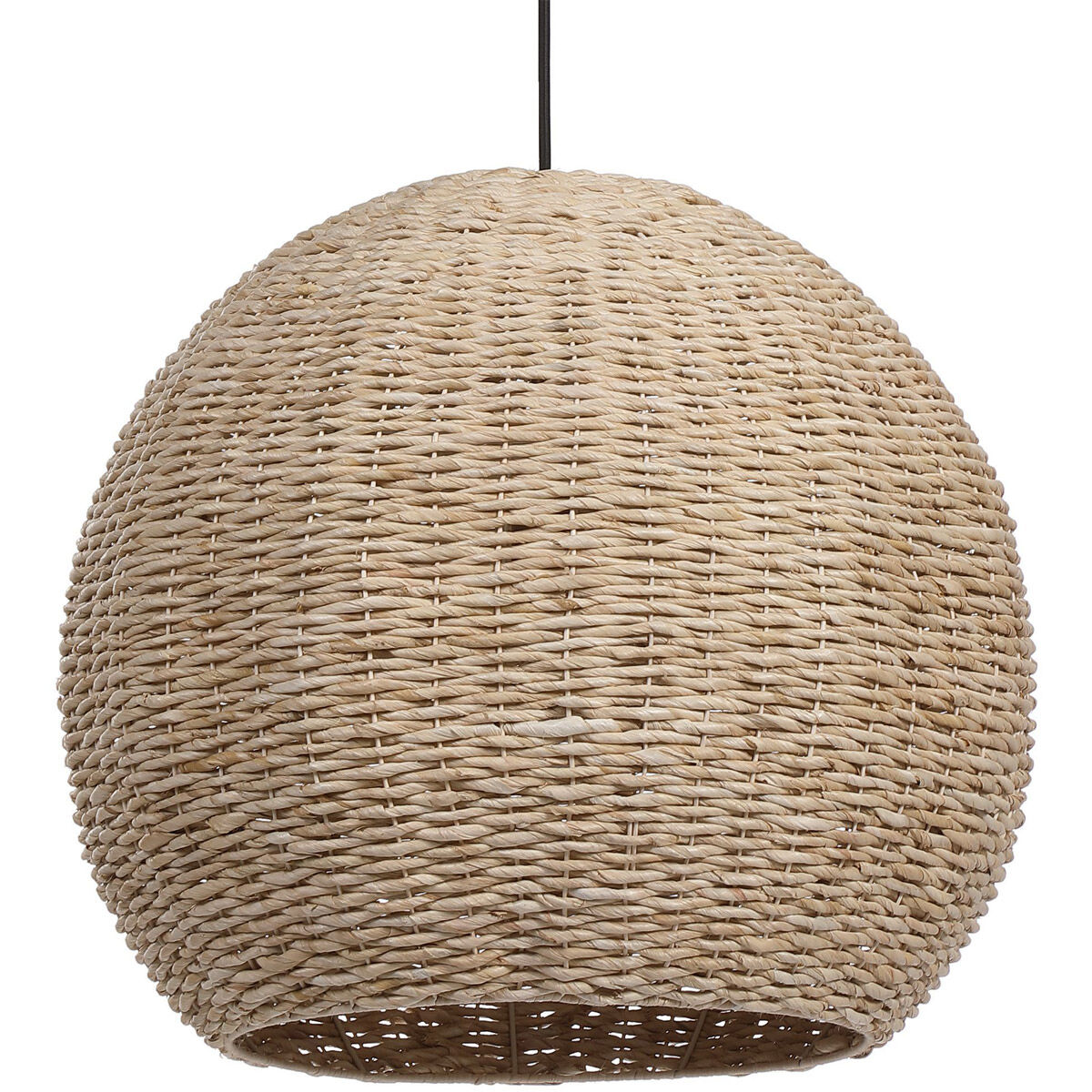 Seagrass 1 Light 24 inch Natural Woven Seagrass with Antique Brass Accents Pendant Ceiling Light