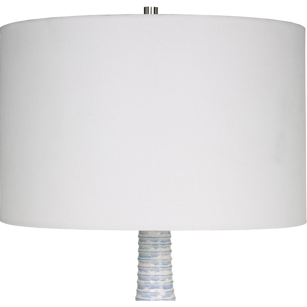 Clariot 32 inch 150.00 watt Blue and White Glaze with Polished Nickel Table Lamp Portable Light