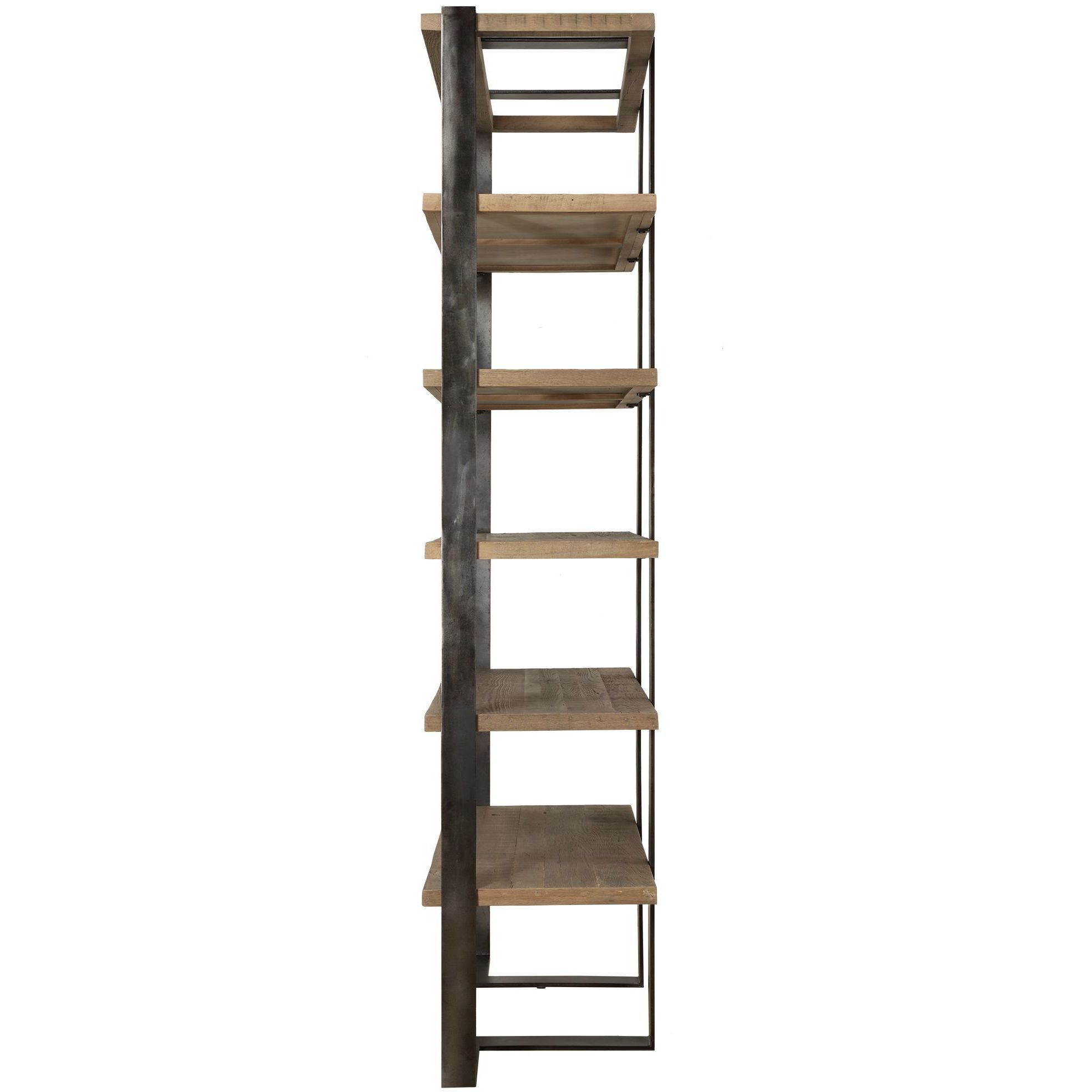 Felix 90 X 44 inch Natural Oak and Oxidized Black Etagere