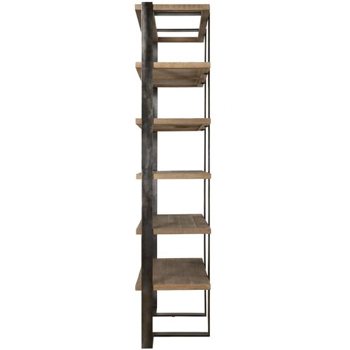 Felix 90 X 44 inch Natural Oak and Oxidized Black Etagere